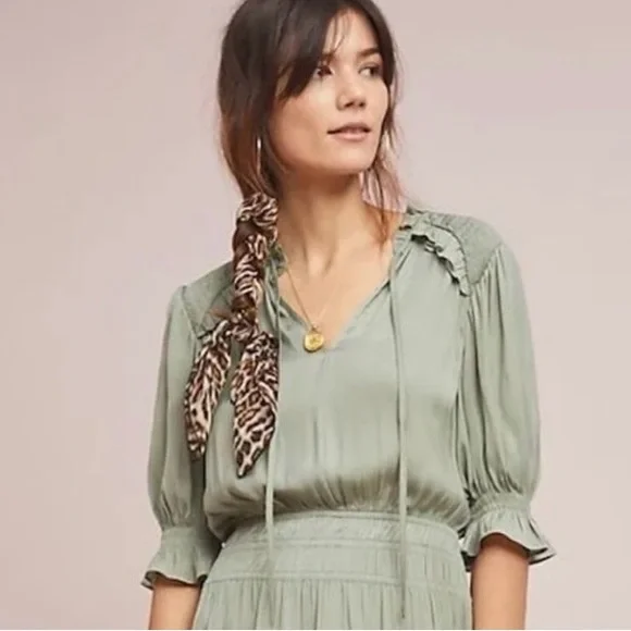 💙💙POSH PARTY HOST PICK💙💙Anthropologie Midi Dress Current Air “Los Angeles” style - Picture 2 of 6